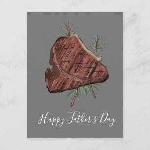 Carte Postale Brins de romarin Steak T Bone pour la Fête des Pèr