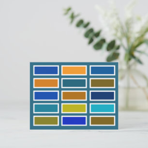 Carte Postale Briques de couleur (bleu/moutarde)