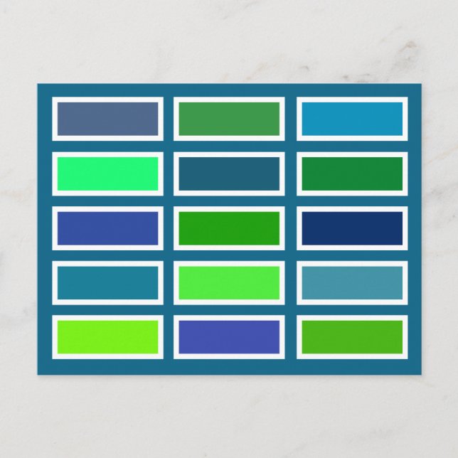 Carte Postale Briques de couleur (bleu/vert) (Devant)
