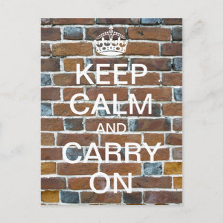 Carte Postale Briques KEEP CALM et CONTINUER PERSONNALISÉES
