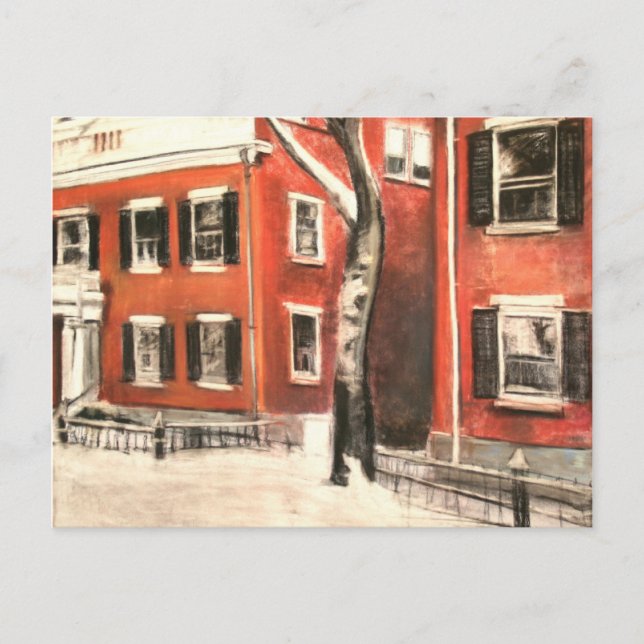 Carte Postale Briques Nantucket en hiver (Devant)