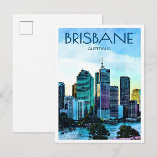 Carte Postale Brisbane City Australia Vintage Travel 
