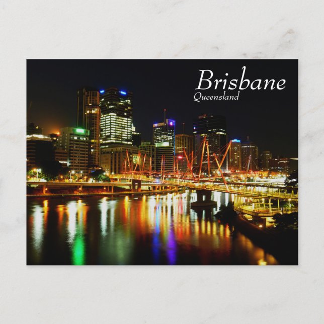 Carte Postale Brisbane la nuit 1 (Devant)