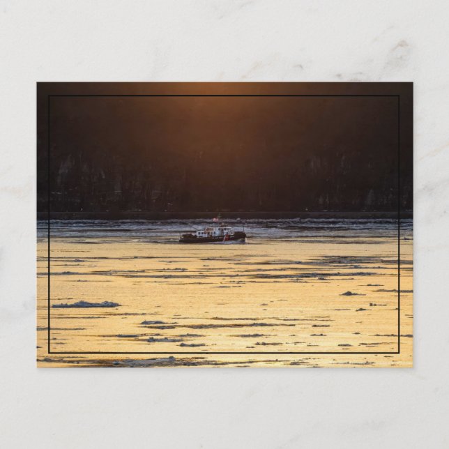 Carte Postale Brise-glace au coucher du soleil (Devant)