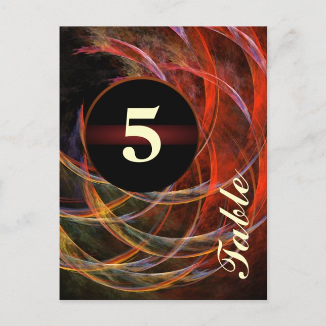 Carte Postale Briser le Cercle Vortex de Feu Art Abstrait (Devant)