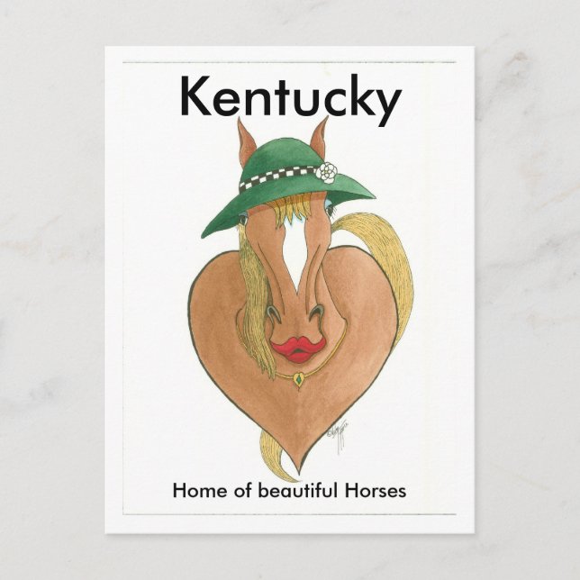 Carte Postale briseur de coeur, Kentucky, Maison des beaux cheva (Devant)