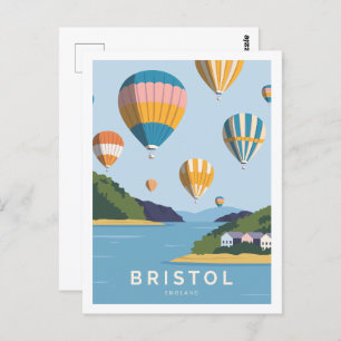 Carte Postale Bristol Angleterre Célèbre Voyage Place Illustrati