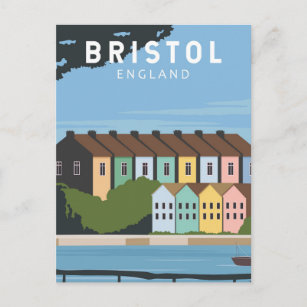Carte Postale Bristol England Retro Travel Art Vintage
