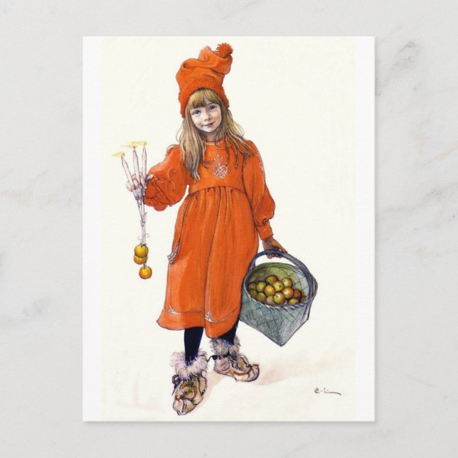 Carte Postale Brita (Iduna) avec bougies et pommes (Devant)