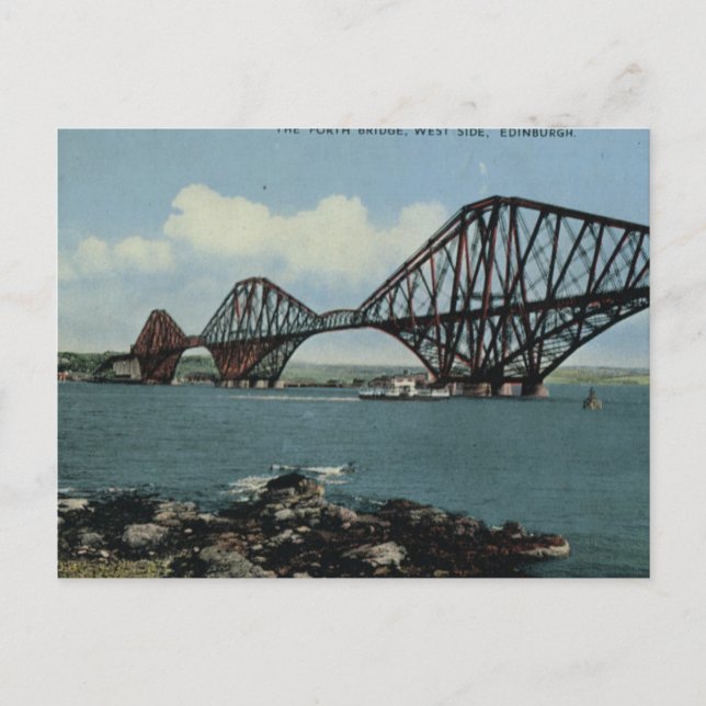 Carte Postale Britagne vintage, Édimbourg, Pont Forth (Devant)