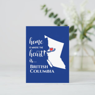 Carte Postale British Columbia Home est là où se trouve le coeur