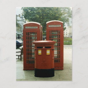 Carte Postale British Pillar Box et kiosques téléphoniques