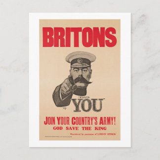 Carte Postale Britons Lord Kitchener veut vous propagande de la