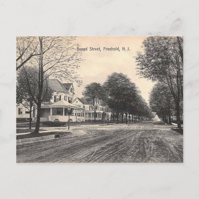 Carte Postale Broad St, Freehold, New Jersey 1910 (Devant)
