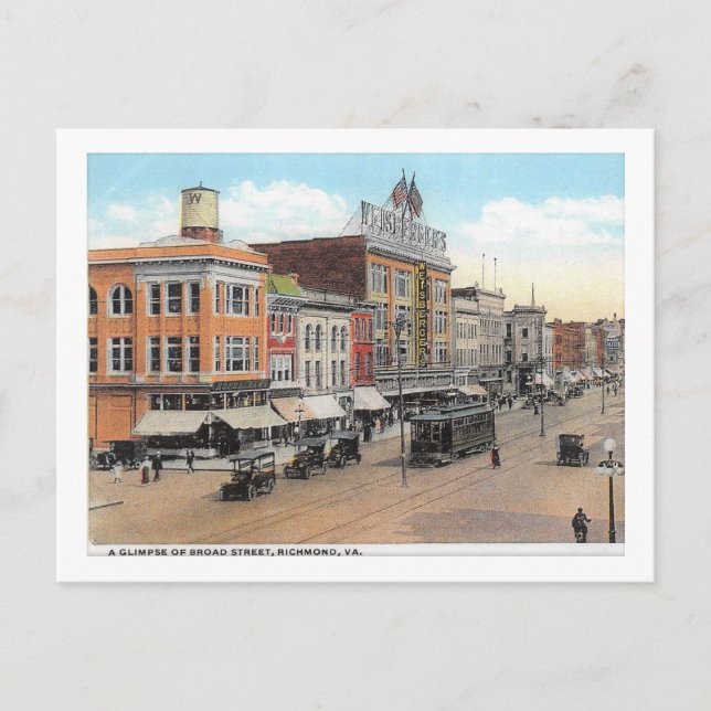 Carte Postale Broad St, Richmond, Virginie, Vintage (Devant)