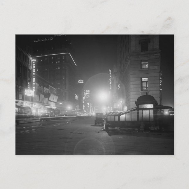Carte Postale Broadway la nuit, 1910 (Devant)