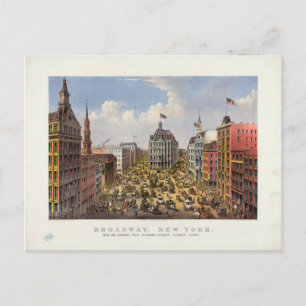 Carte Postale Broadway, New York par Currier & Ives (1875)