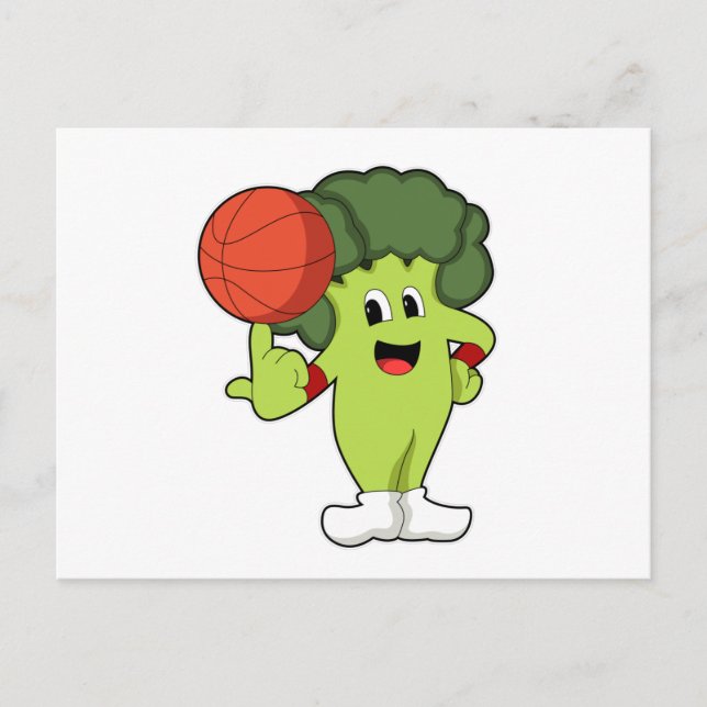 Carte Postale Broccoli au Basketball Sports (Devant)