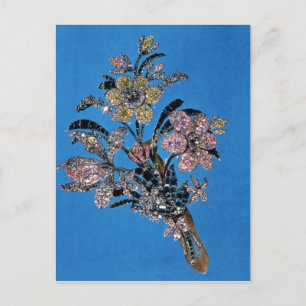 Carte Postale Broche en forme de gros bouquet avec brillant