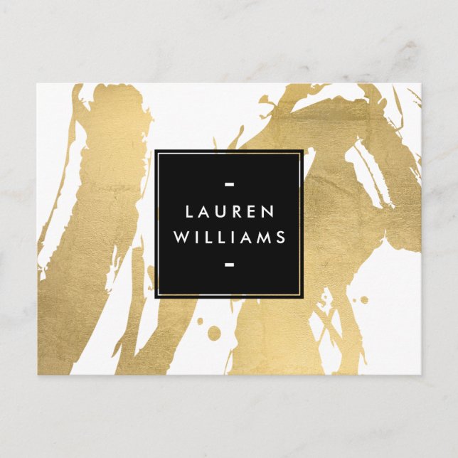 Carte Postale Brochures Abstraites Faux Gold en blanc (Devant)