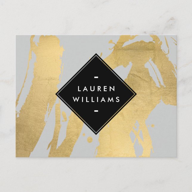Carte Postale Brochures Edgy Faux Gold sur Grey (Devant)