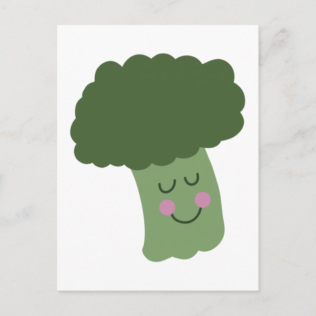 Carte Postale Brocoli heureux (Devant)