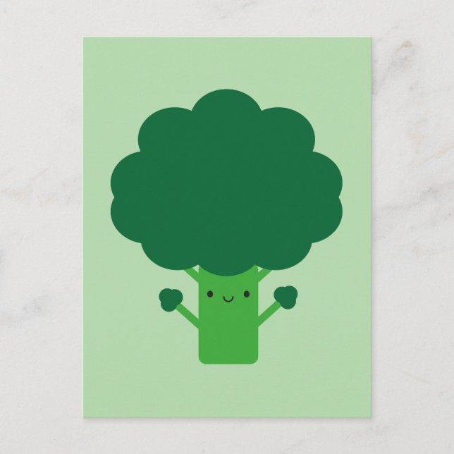 Carte Postale Brocoli Kawaii (Devant)