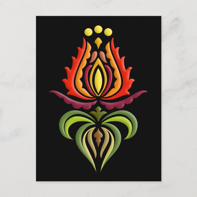 Carte Postale Broderie Fancy Mantle - Art folklorique hongrois (Devant)