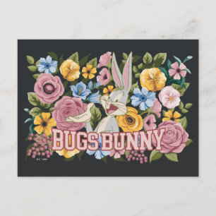 Carte Postale Broderie graphique florale de BUGS BUNNY™