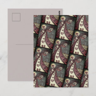 CARTE POSTALE BROKEN HEARDISE WEEPING VALENTINE, CEMETERY GOTH