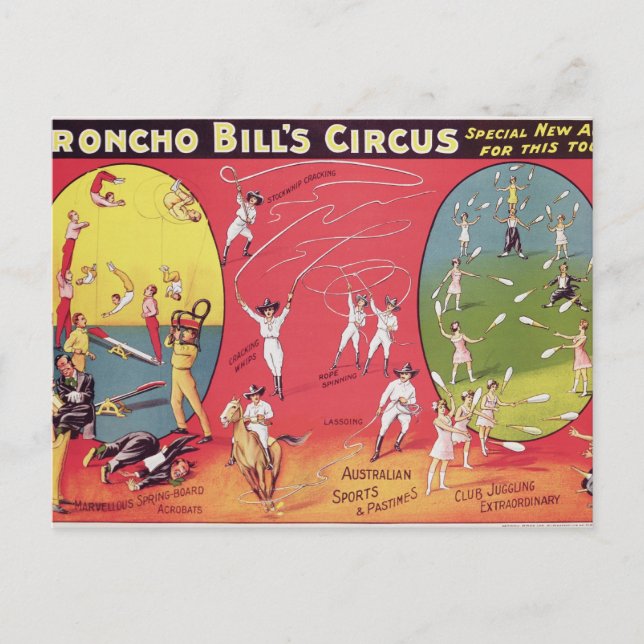 Carte Postale Broncho Bill's Circus, Birmingham c.1890-1910 (Devant)