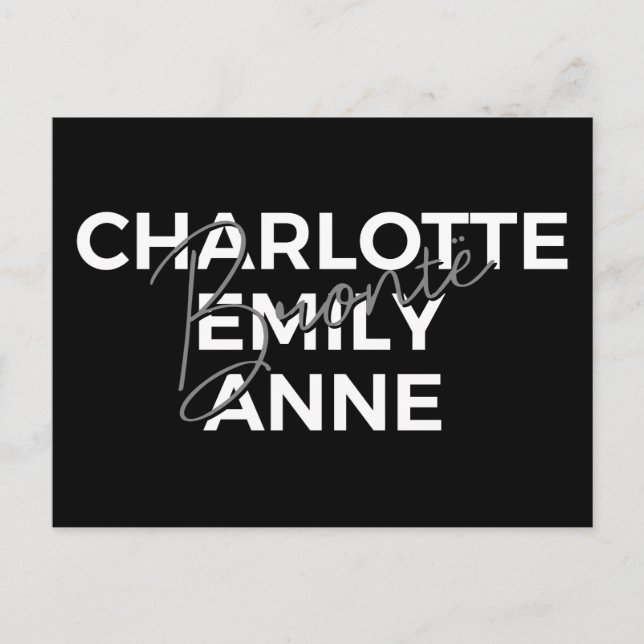 Carte Postale Brontë Sisters II - Charlotte & Emily & Anne (Devant)