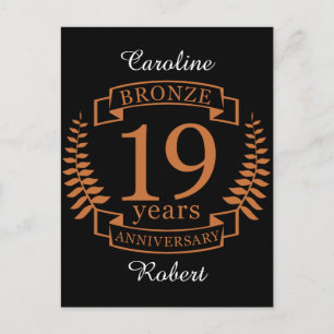Carte Postale Bronze anniversaire traditionnel mariage 19 ans