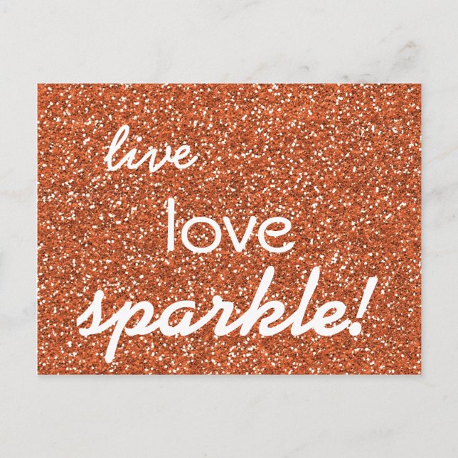Carte Postale Bronze parties scintillant Live Love Sparkle (Devant)