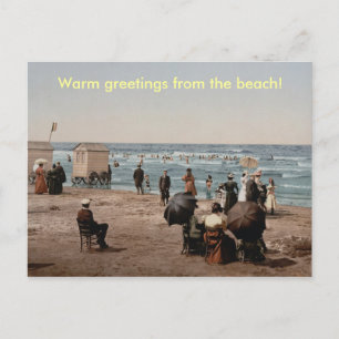 Carte Postale bronzette vintage sur la plage