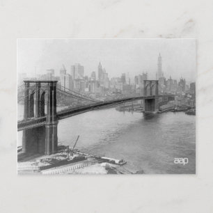 Carte Postale Brooklyn Bridge 1915 et Manhattan New York City