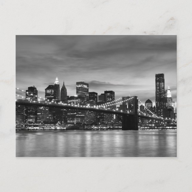 Carte Postale Brooklyn Bridge à Night, New York (Devant)