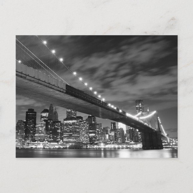 Carte Postale Brooklyn Bridge à Night, New York (Devant)