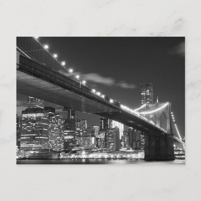 Carte Postale Brooklyn Bridge à Night, New York (Devant)