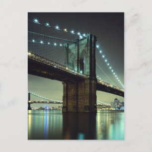 Carte Postale Brooklyn Bridge at night Manhattan Bridge