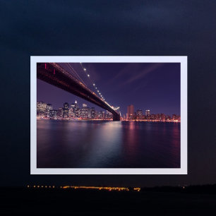 Carte Postale Brooklyn Bridge, East River, Manhattan Lights