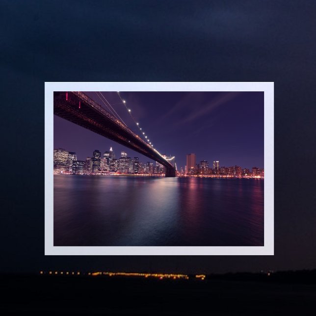 Carte Postale Brooklyn Bridge, East River, Manhattan Lights (Créateur téléchargé)