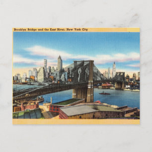 Carte Postale Brooklyn Bridge et East River, New York City, New