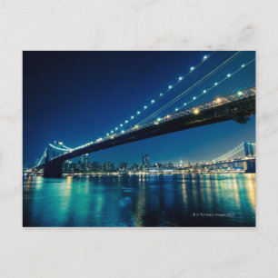 Carte Postale Brooklyn Bridge et Lower Manhattan à la nuit