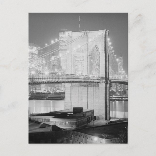 Carte Postale Brooklyn Bridge noir et blanc (Devant)