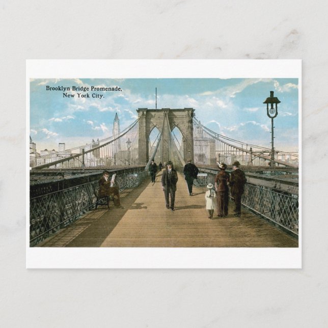 Carte Postale Brooklyn Bridge Promenade, New York (Devant)