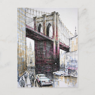 Carte Postale Brooklyn Bridge, USA Postcard