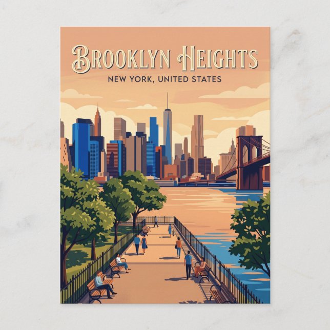 Carte Postale Brooklyn Heights New York State (Devant)