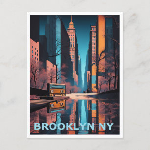 Carte Postale Brooklyn NY Design graphique coloré