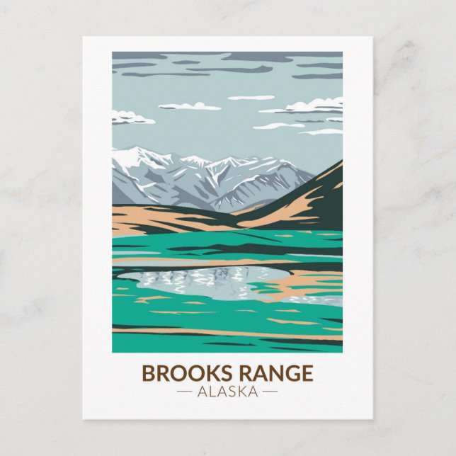 Carte Postale Brooks Range Mountains Alaska Vintage (Devant)